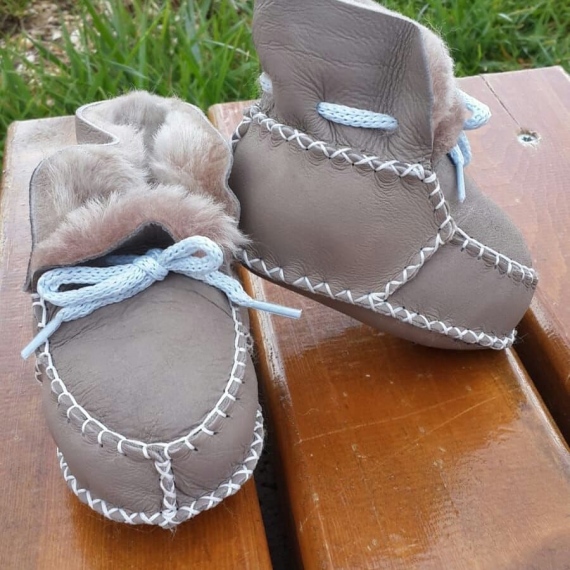 Beige Lace-up Booties